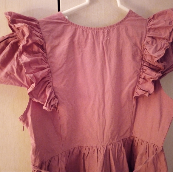 Mauve Ruffled Tie Back Dress - Picture 3 of 4